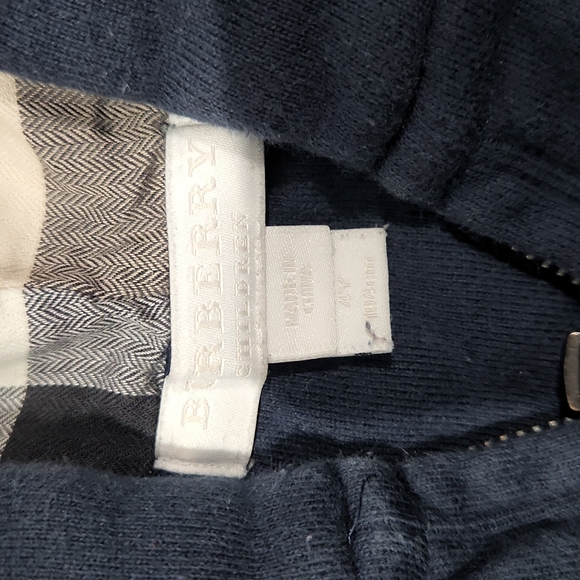 Burberry Kids Navy Blue Zip Up Hoodie Cotton Size 4Y - Picture 4 of 10